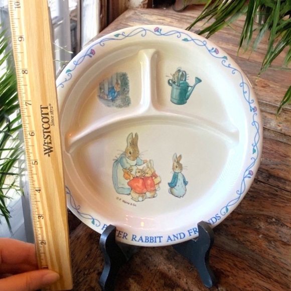 VINTAGE Eden Beatrix Potter Peter Rabbit Children’s Melmac Dinner Plate - Picture 8 of 9